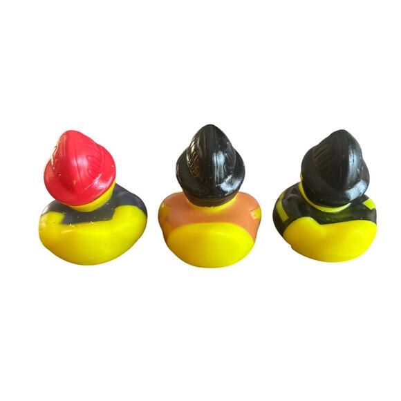 Set of 3 Firemen 2" Rubber Ducks Duckies Jeep Duck Ducked Firefighter Fire Truck - Picture 3 of 6